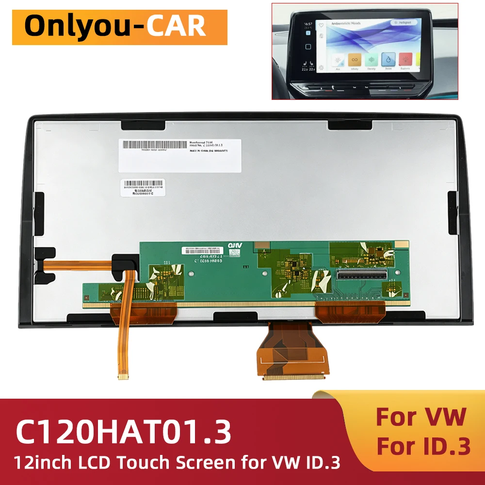 C120HAT01.3 LCD Touch Screen 12 inch for VW Seat Cupra Leon 2022 Atlas Cross 2024 2025 Car Radio 5FA919606 5H0919606B