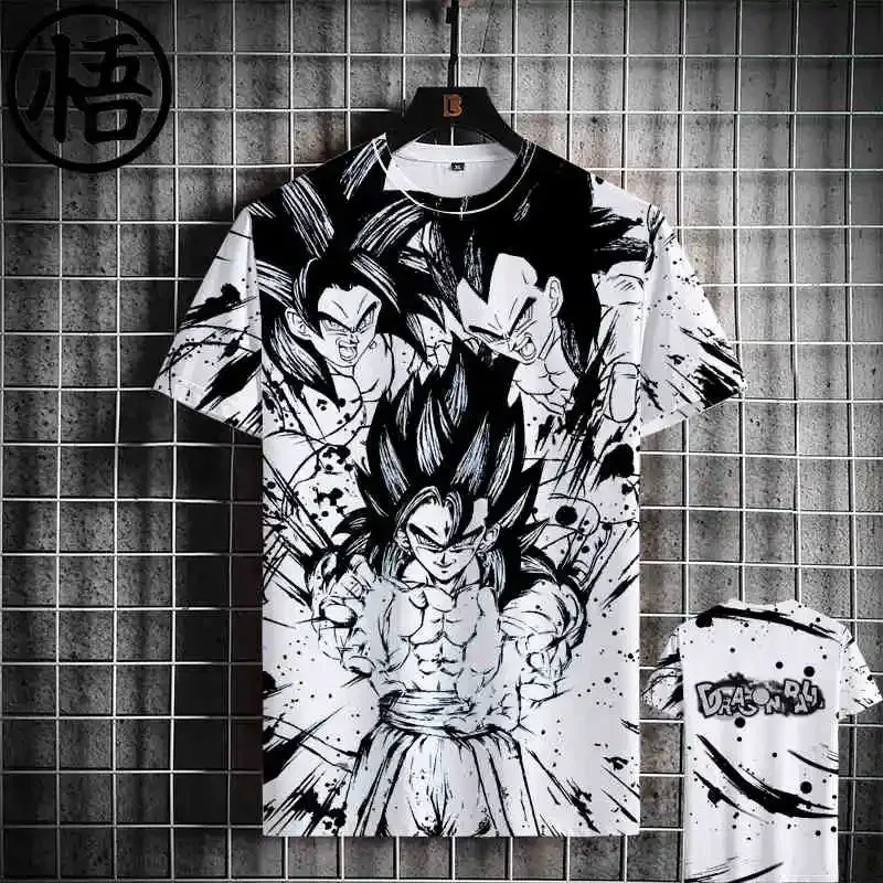

Casual Men's Seven Dragon Ball Short-Sleeved T-Shirts Tide Anime Saiya Sun Wukong Turtle Fairy Loose Quick Dry Kids Clothes Tops