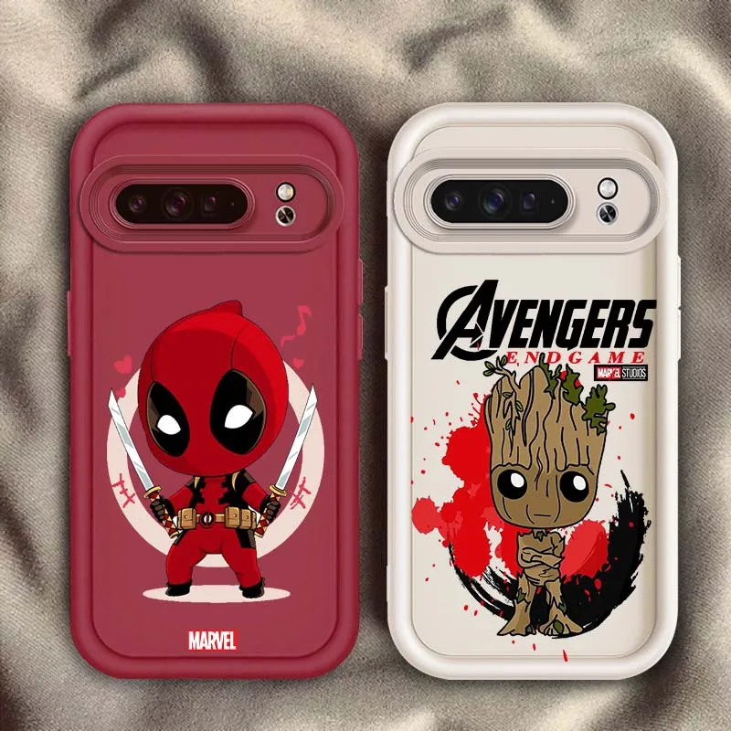 

Groot Deadpool Cartoon Fashion Phone Case For Google Pixel 9 8A 8 7 7A Pro XL 5G Eye Ladder Soft TPU Shockproof Cover