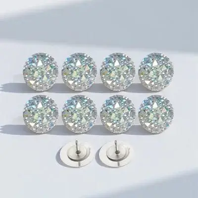 10pcs Resin Metal Push Pins Multi-Function Thumbtacks Delicate Office Desk Accessories Compact Rhinestone Tacks Daily
