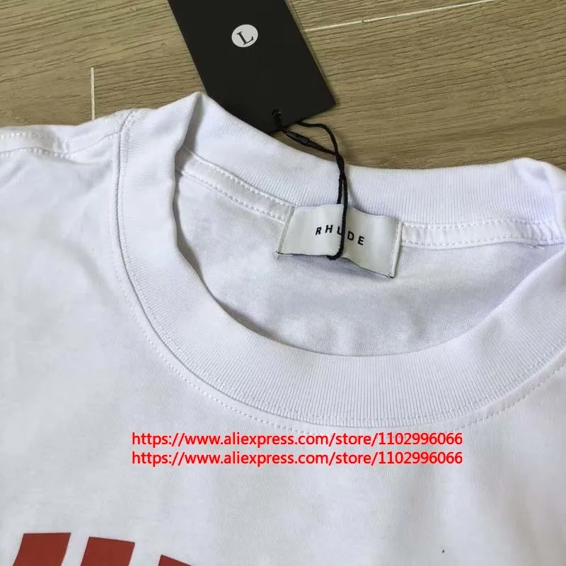 Fast Delivery RHUDE T-shirt Fashionable Loose Casual Letter Print Short Sleeve Summer Men's Clothing Top Tee