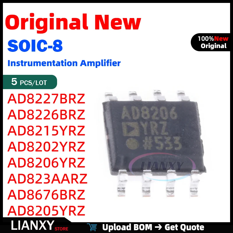 

SOIC-8 AD8227BRZ AD8226BRZ AD8215YRZ AD8202YRZ AD8206YRZ AD823AARZ AD8676BRZ AD8205YRZ AD8226 AD8215 AD8202 AD823 Новый