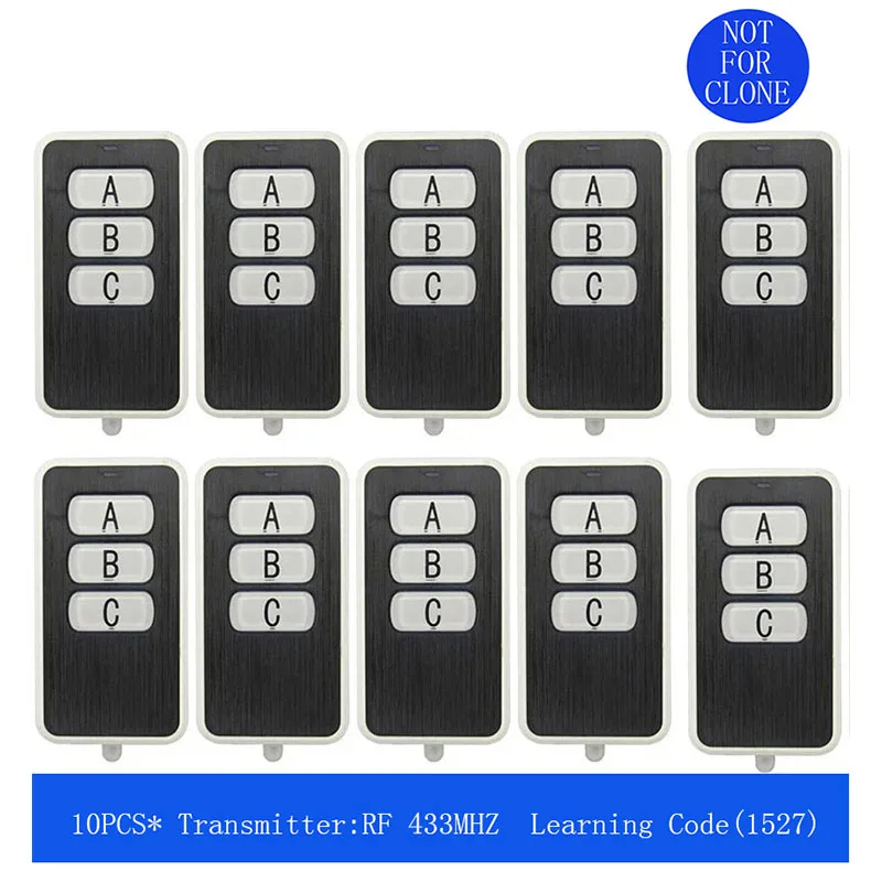 433 MHz RF Remote Control Learning Code 1527 EV1527 For Gate Garage Door Controller Alarm Key 433mhz Included Battery