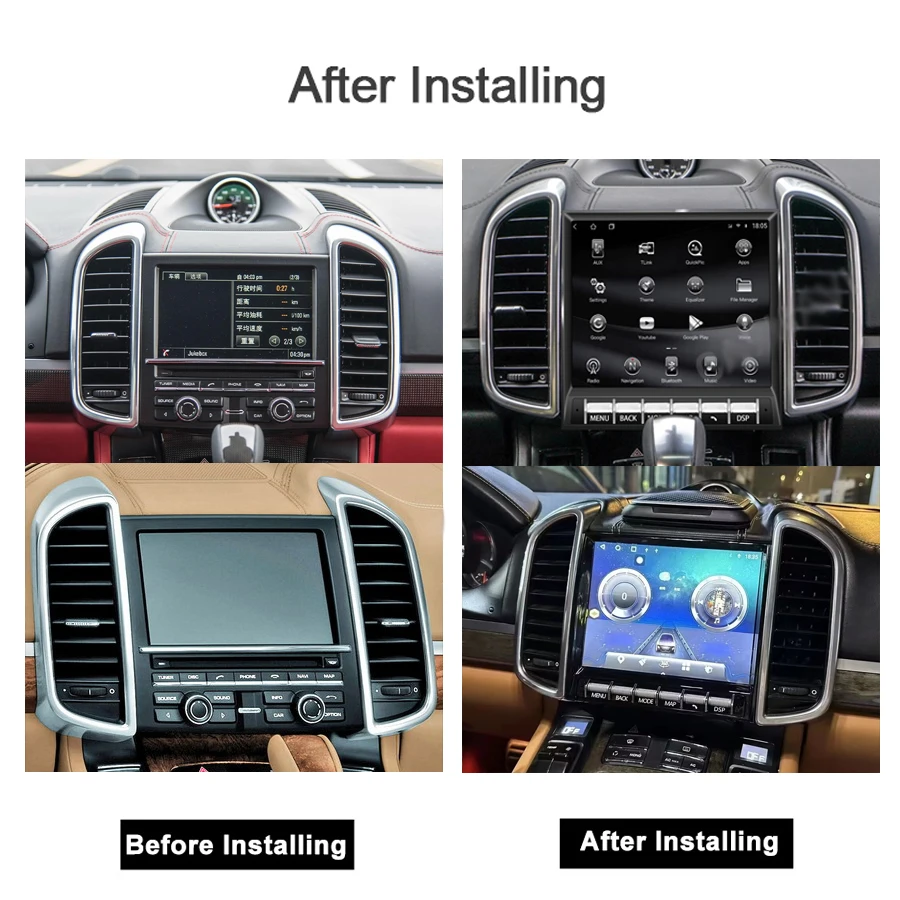 Tesla Style Android Smart Audio Multimedia Player Car Stero Radio For Porsche Cayenne 2011- 2017 Multifunctional GPS Navigator