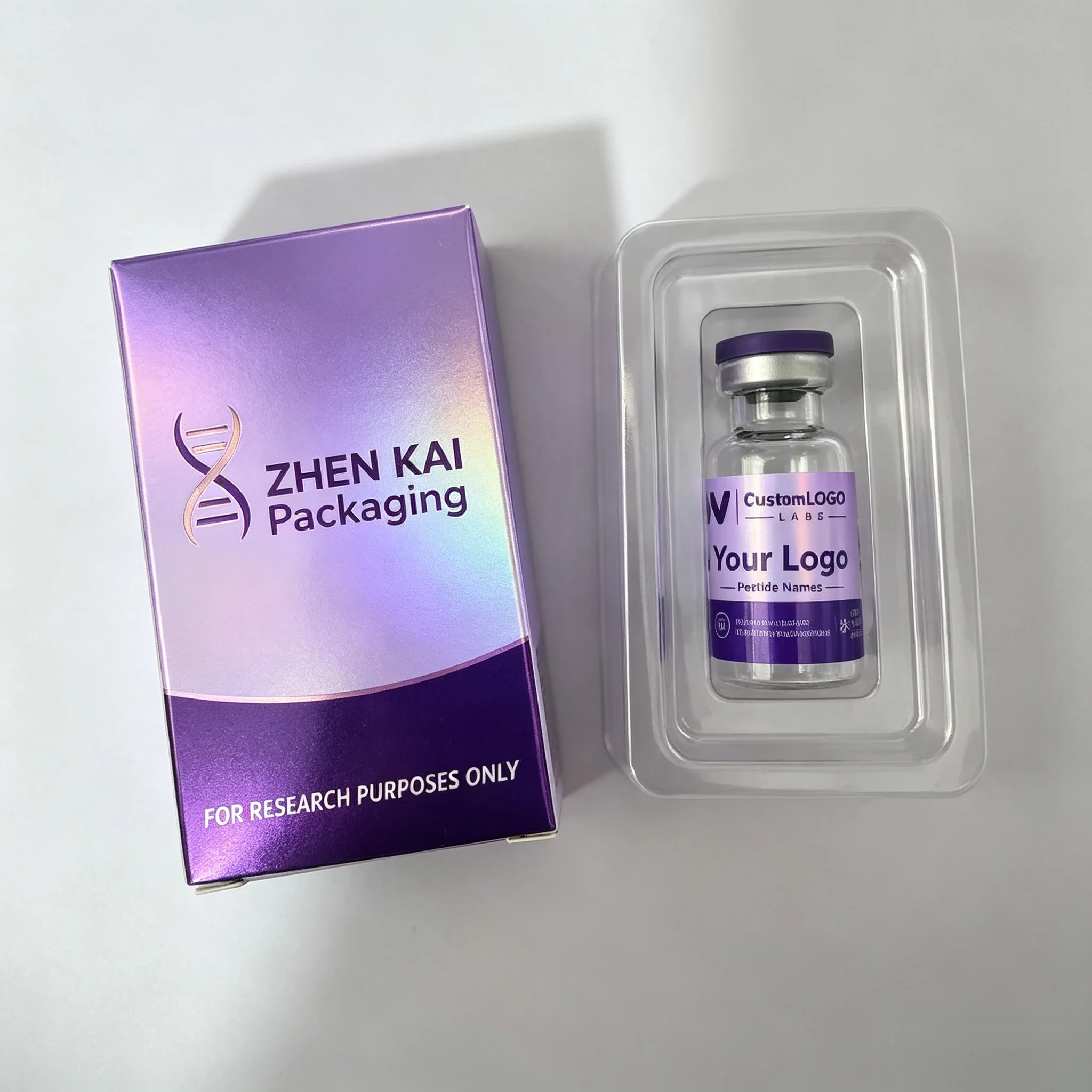 Custom 2ml 5ml Professional Laboratory Research Vials Vinyl Self‑adhesive Peptide Bottle Label Stickers Low Temperature Resistan