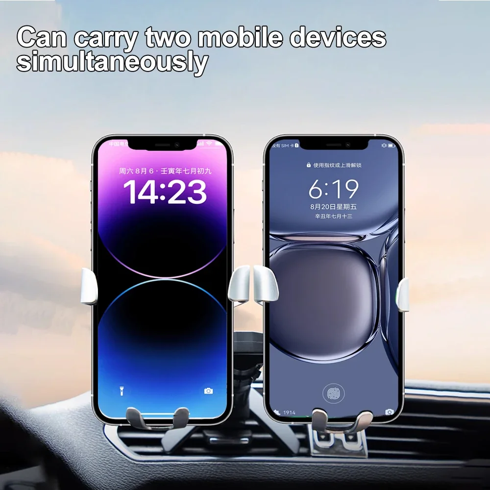 Universal Dual Ball Head Car Holder Accessories 360° Rotation Mount Mobile Phone Navigation Bracket For Auto Center Console