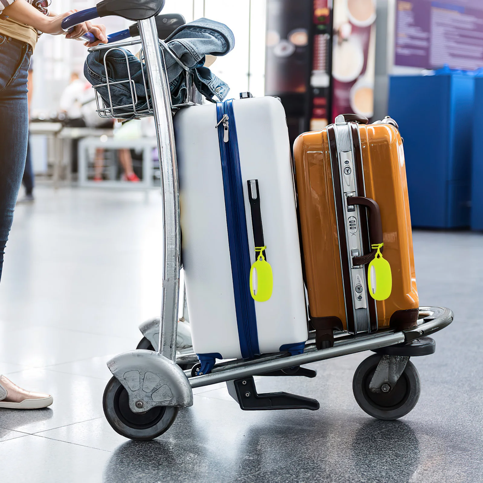 3 قطعة علامات الأمتعة السيليكون الأخضر حقائب متينة لعربة السفر علامات أسماء للأمتعة اسم العلامة تعريف الأسرة #6