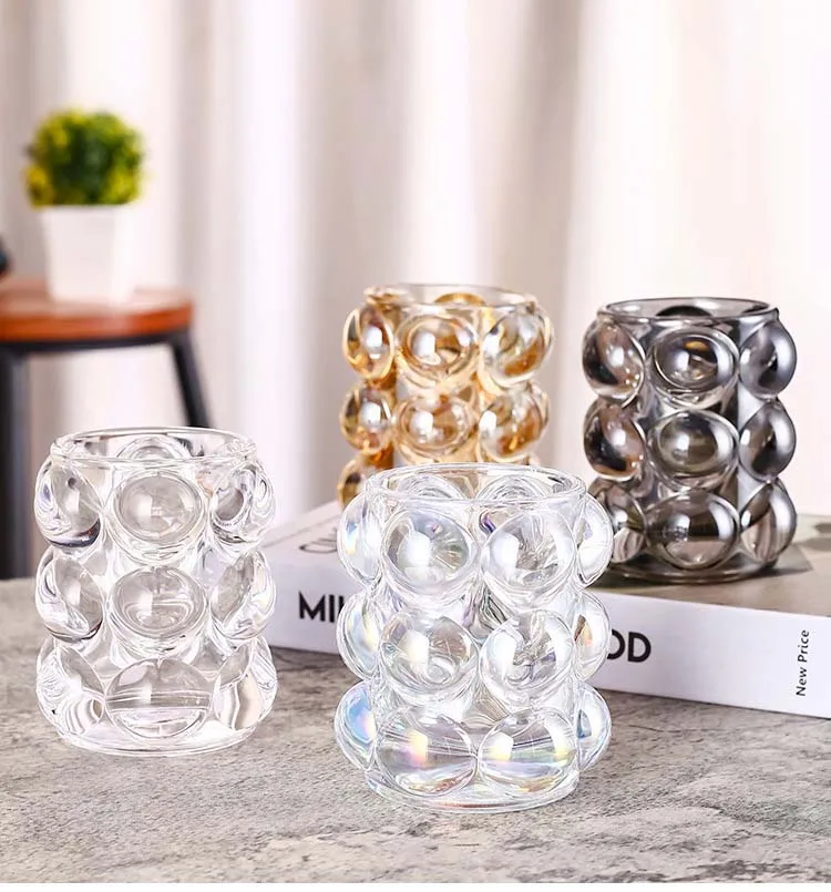 Unleaded Glass Crystal Pen Holder Make Up Brush Barrel Desk Organizer Storage Holder Display Organment Home Decoration Water Cup