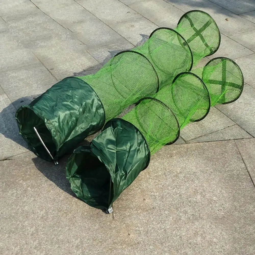 1Pcs 30x200cm Fish Cage Nylon Mesh Folding Collapsible Fish Basket Waterproof Gluing Coating Quick Drying Live Fish Trap Net