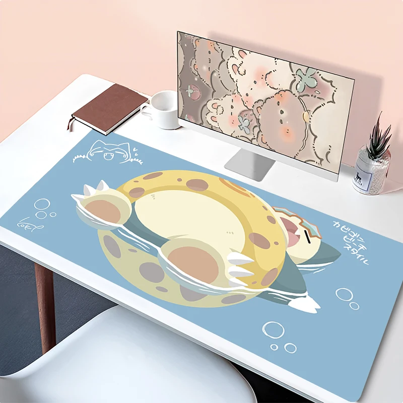 Mouse Pad p-pokemon snorpattern desen ekstra büyük dizüstü klavye yastık kız tarzı ofis Anti kayma Mouse Pad doğum günü hediyesi