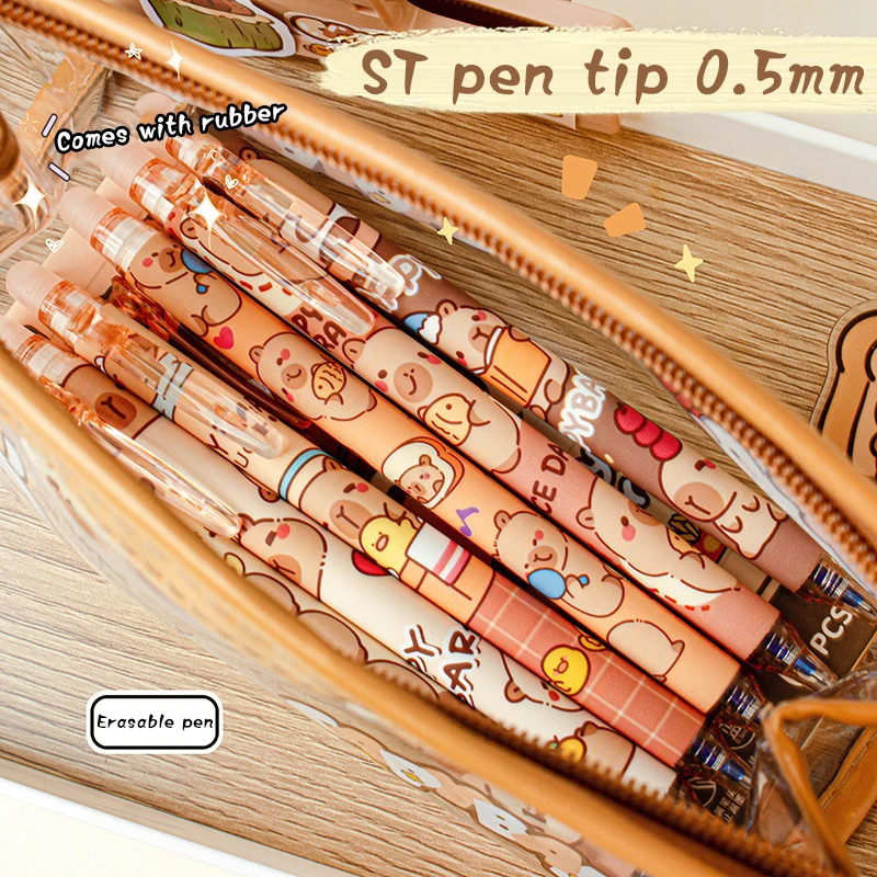 Capybara Gel Pen Set - 6Pcs Kawaii 5