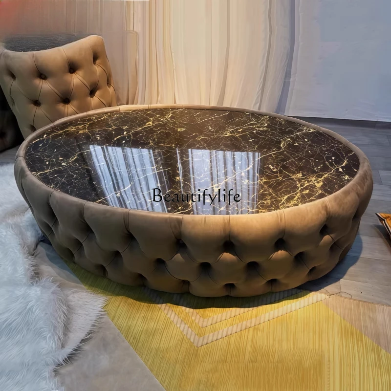 

Italian light luxury oval coffee table