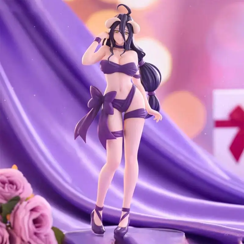 In stock Genuine FuRyu BiCute Ribbons Overlord Albedo Anime Character Figure Gift Hot Desktop ornament New Collector Model toy
