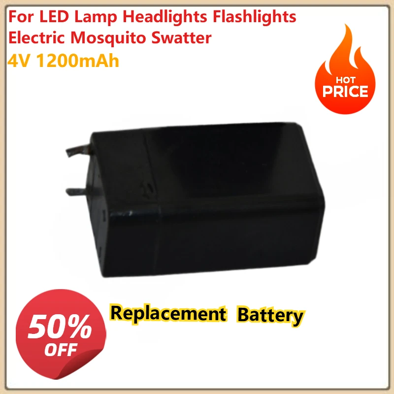 

For LED Lamp Headlights Flashlights Electric Mosquito Swatter 4V 1200mAh Lead Acid Battery Rechargeable Storage batteries