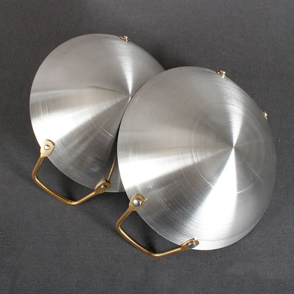 

Двухсекционная утолщенная сковорода из нержавеющей стали для домашней кухни, походов, кемпинга, вока, жарки, рамена, хот-пота