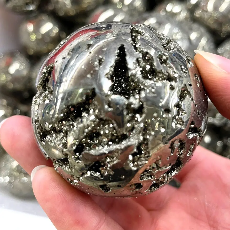 350-700G Pyrite Natural Quartz Minerals And Gemstones Healing Decor Sphere Druse Crystals Ball Jewelry Ores God Of Wealth