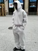 Solid Couple's Hooded Sweatshirt 2 Piece Set Casual Loose Sweatpants Suit Autumn Male Jogging Sweatshirt Trousers Outfits Suits 1