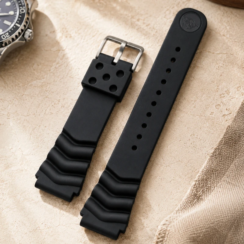 Bracelet de montre en caoutchouc 20mm/22mm, étanche, pour montre Seiko, bracelet de remplacement pour montre de sport, accessoires de mode