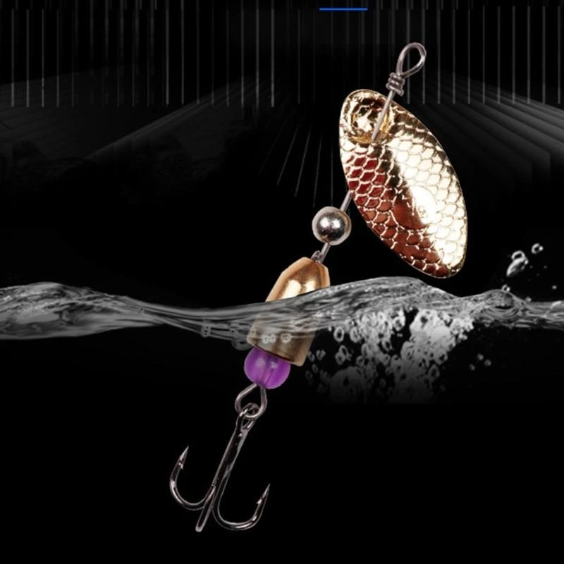 Q39E Fishing Lure Hard Bait Sequins Paillette Metal Spinner Spoon Lures Trout Artificial Baits Spinnerbait Fish Tools