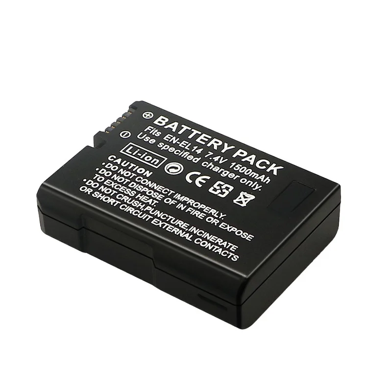 Durable EN-EL14a Rechargeable Battery for Nikon DSLR Cameras Strictly Tested, Secure Usage and Long-Lasting Power Perfect