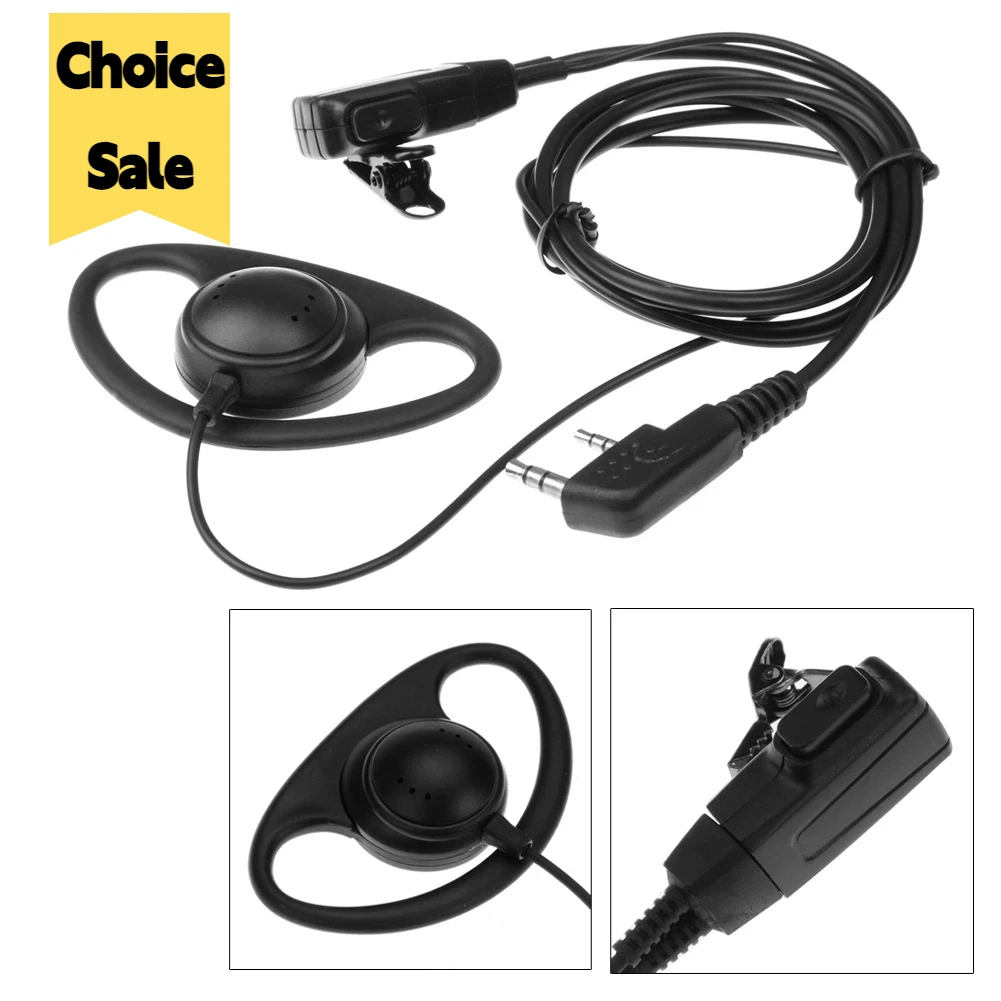 2 Pin Earphone Earpiece Headphone with MIC PTT Earpiece Headset for Baofeng Kenwood Puxing TYT Radio Accessories