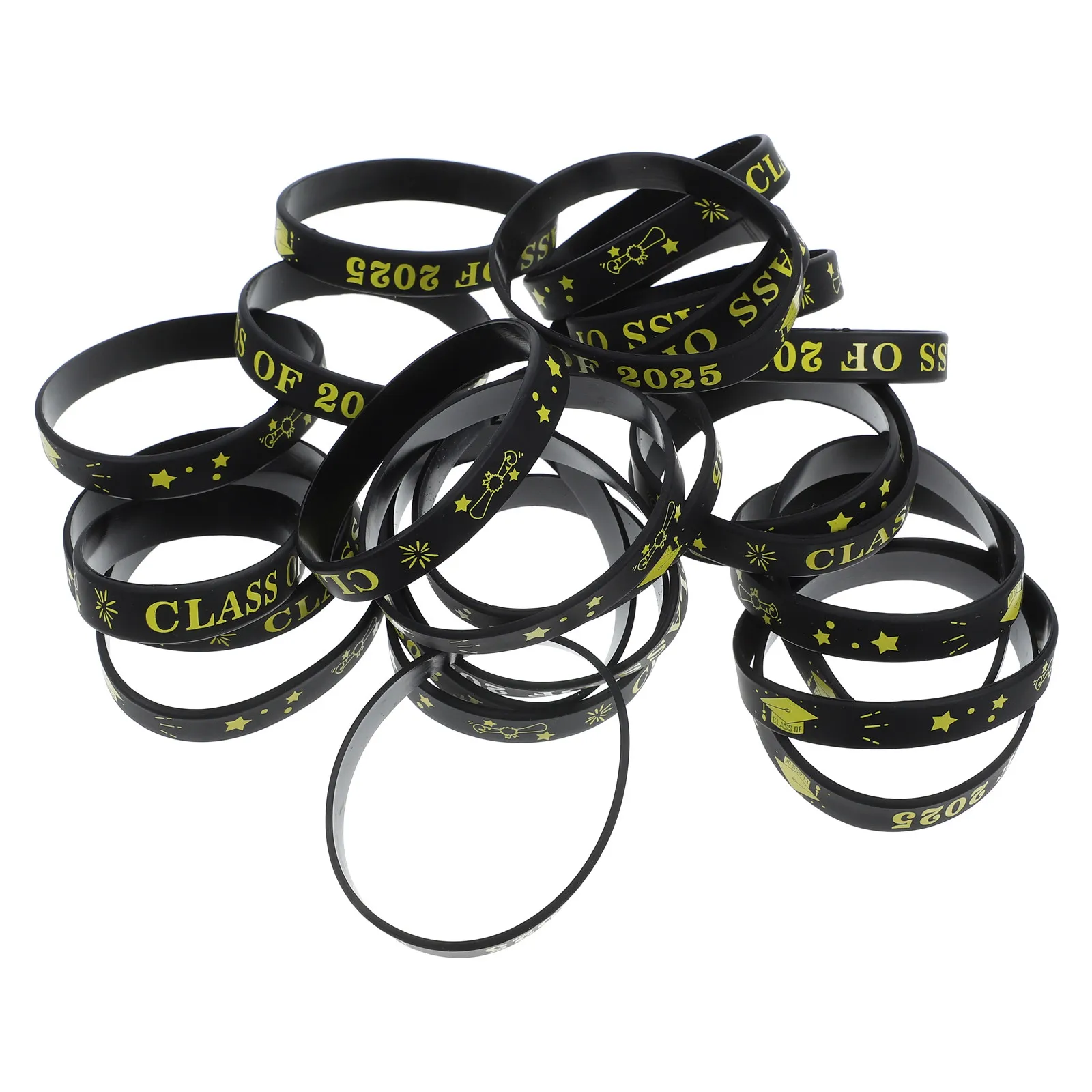 

24Pcs Graduation Silicone Wristbands Class of 2025 Party Favors for High School Students Commemorative Jewelry Bulk Gifts