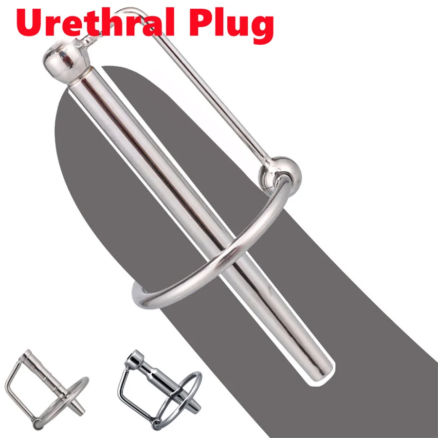 Hollow Stainless Steel Penis Plug With Glans Rings Urethral Catheter Sounding Dilators Metal Insertion Rods Sex Toy For Men