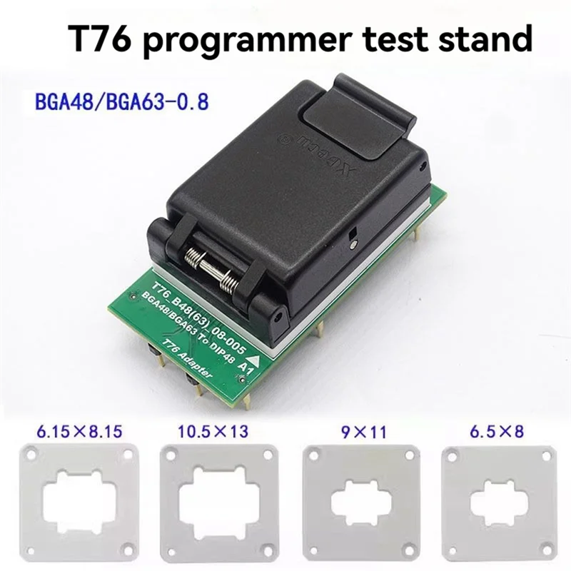 JABS-For Xgecu T76 BGA48 BGA63 BGA67 To DIP48 Three-In-One Adapter B48(63) 08-005 , Dual Head Probe Holder, Long Service Life