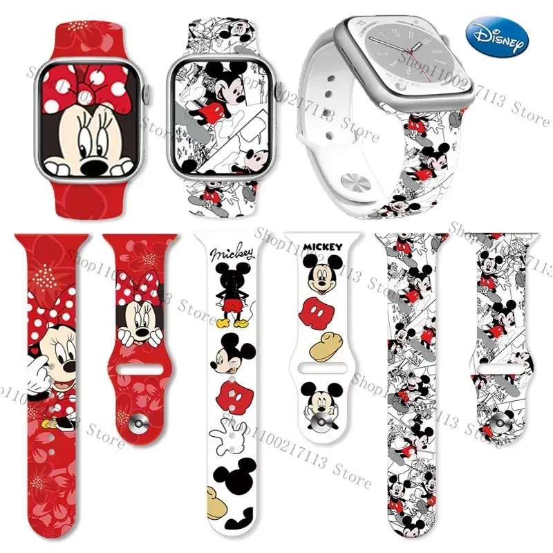 

Disney series Silicone strap for iwatch S8765432SE full Replacement watch band Mickey Minnie 38mm 41mm 44mm 45mm birthday gifts