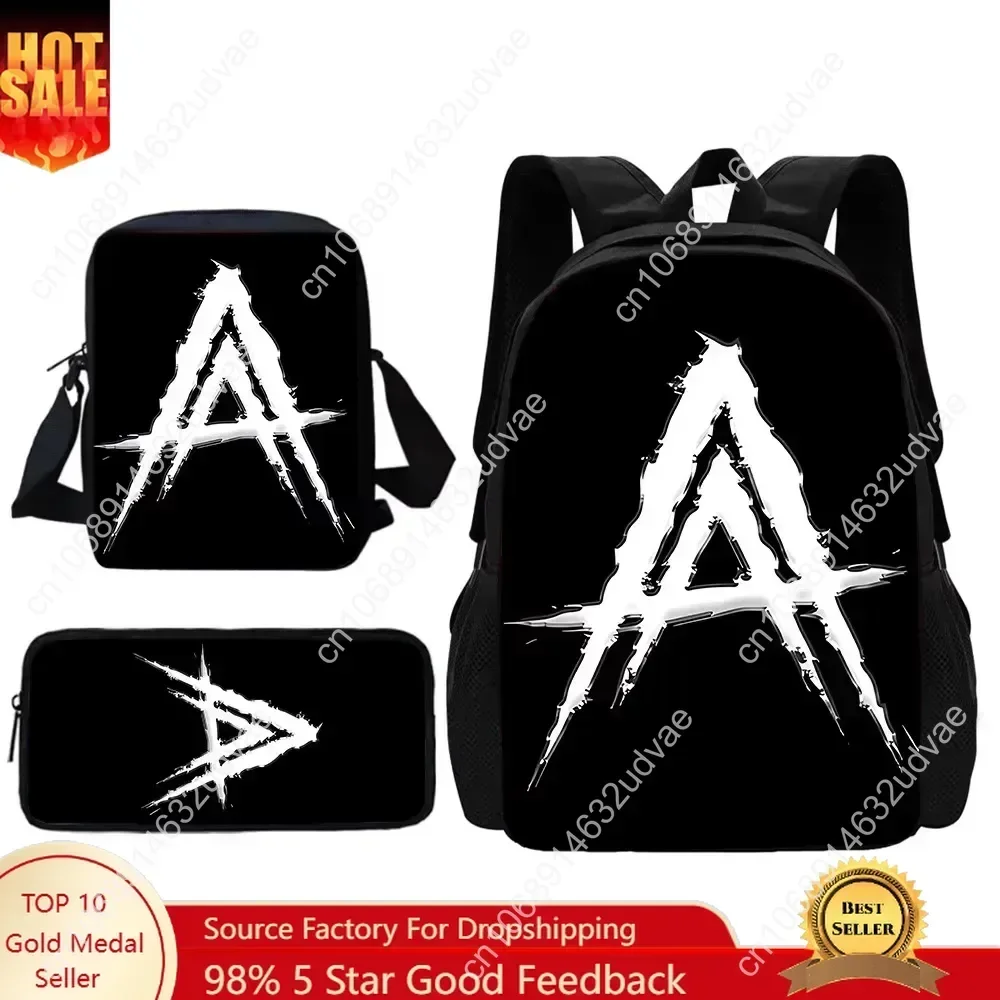 Fashion Hot Rapper Anuel AA Child School Backpack With Shoulder Bag Pencil Bags School Bags for Boys Girls Best Gift