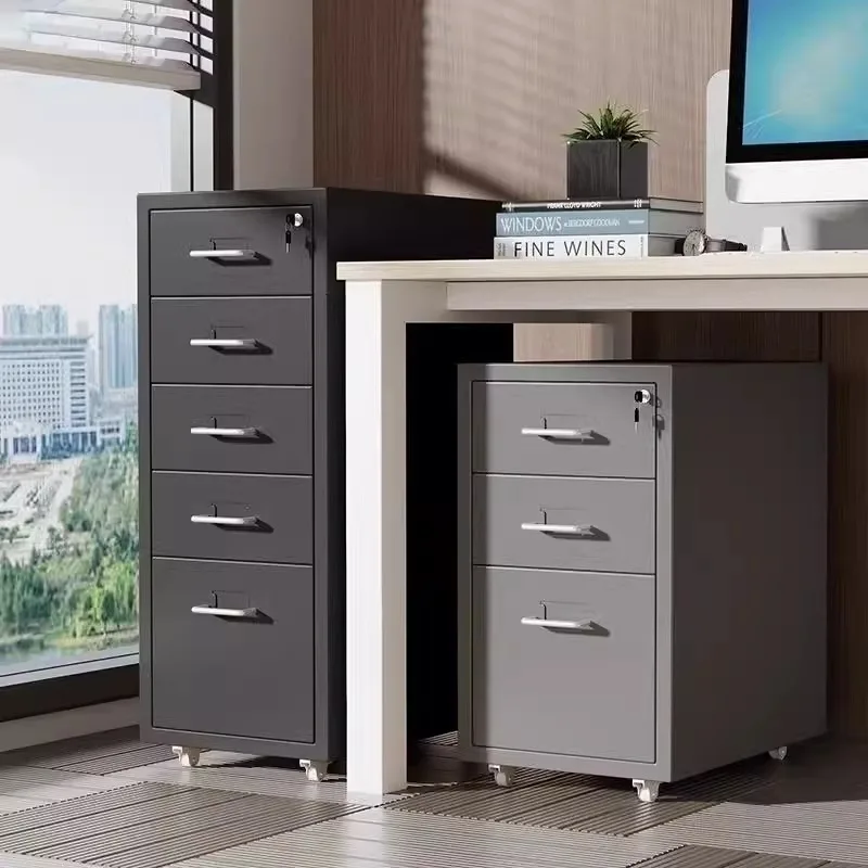Metal Steel Drawer Type Iron Sheet File Office Storage Cabinet Storage Under Table Cabinet With Lock Bucket Cabinet Household