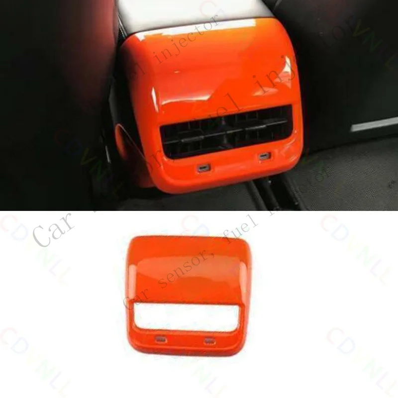 Q+ For Tesla Model 3 Y 2017-23 Bright Orange Rear Seat Air Outlet Vent Frame Cover