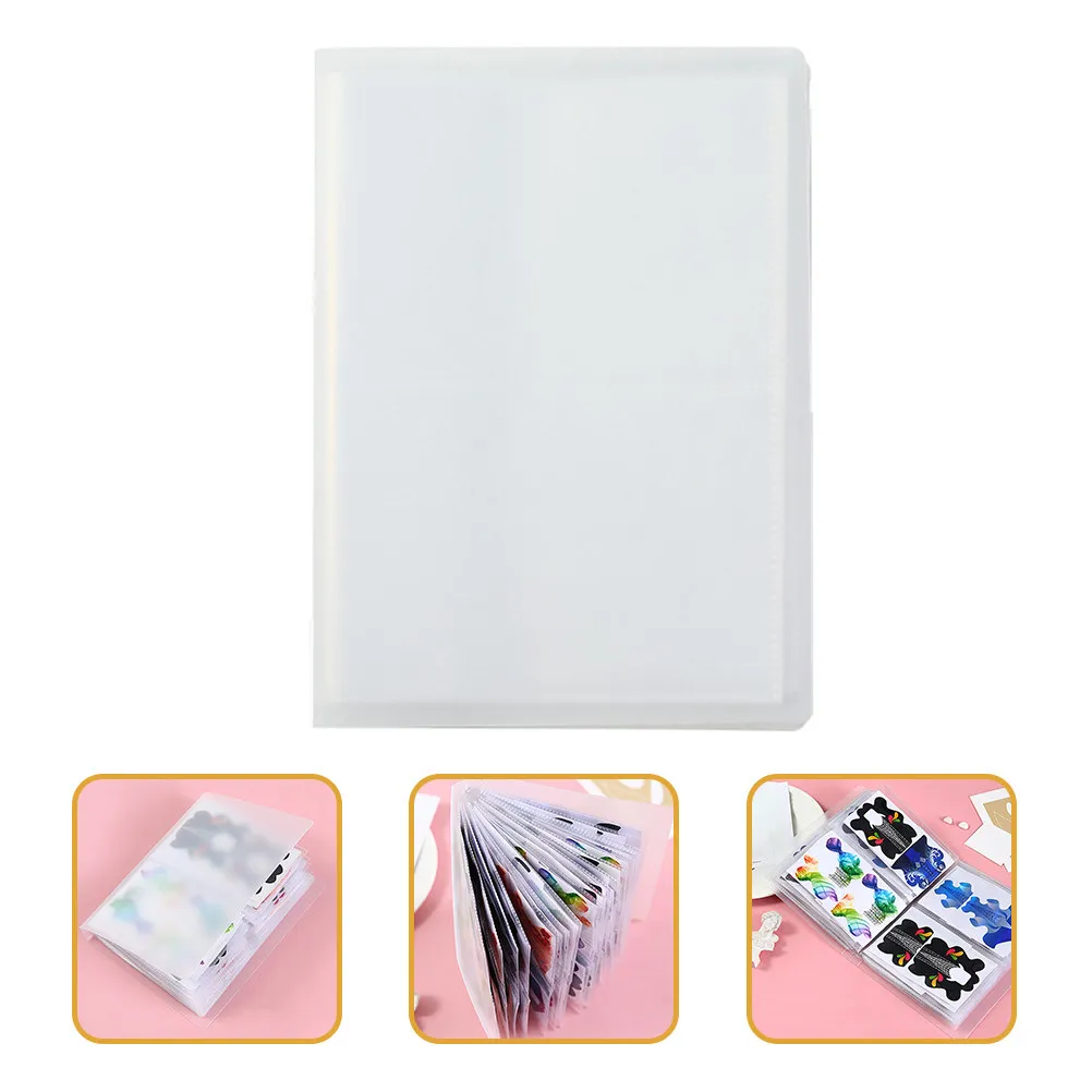 

Набор из 2-х альбомов для хранения наклеек для ногтей, прозрачный органайзер для дизайна ногтей, компактный портативный альбом на 80 слотов