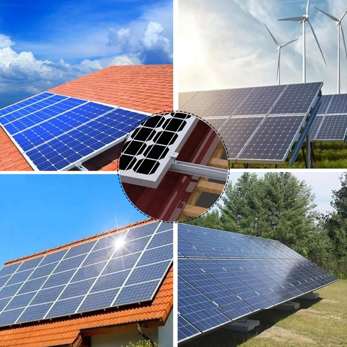 Solar Panel Mount Bracket Rails Clamp Fastening Module Mount Mounting PV Solar Power Supplies Trapezoidal Roof 30mm-A62I