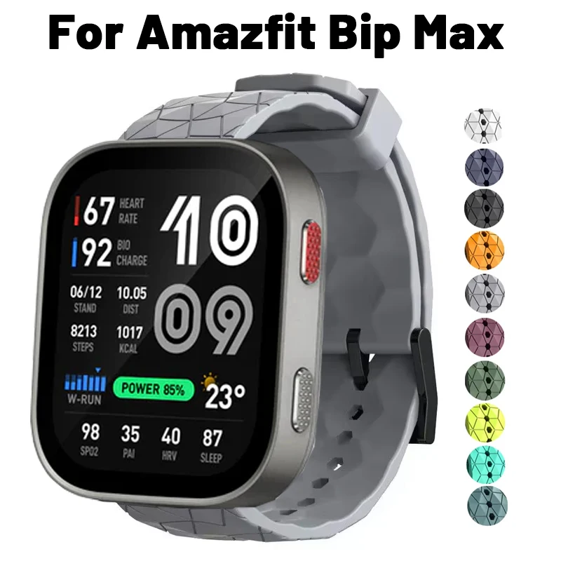 Silikonarmband für Amazfit Bip Max, weiches, atmungsaktives Sportarmband, Correa für Amazfit Bip Max, Uhrenarmbänder, Zubehör