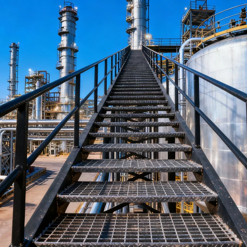 custom.Industrial Design Style Premium Quality Durable Steel Stairs with Metal Railing Outdoor Straight Stair