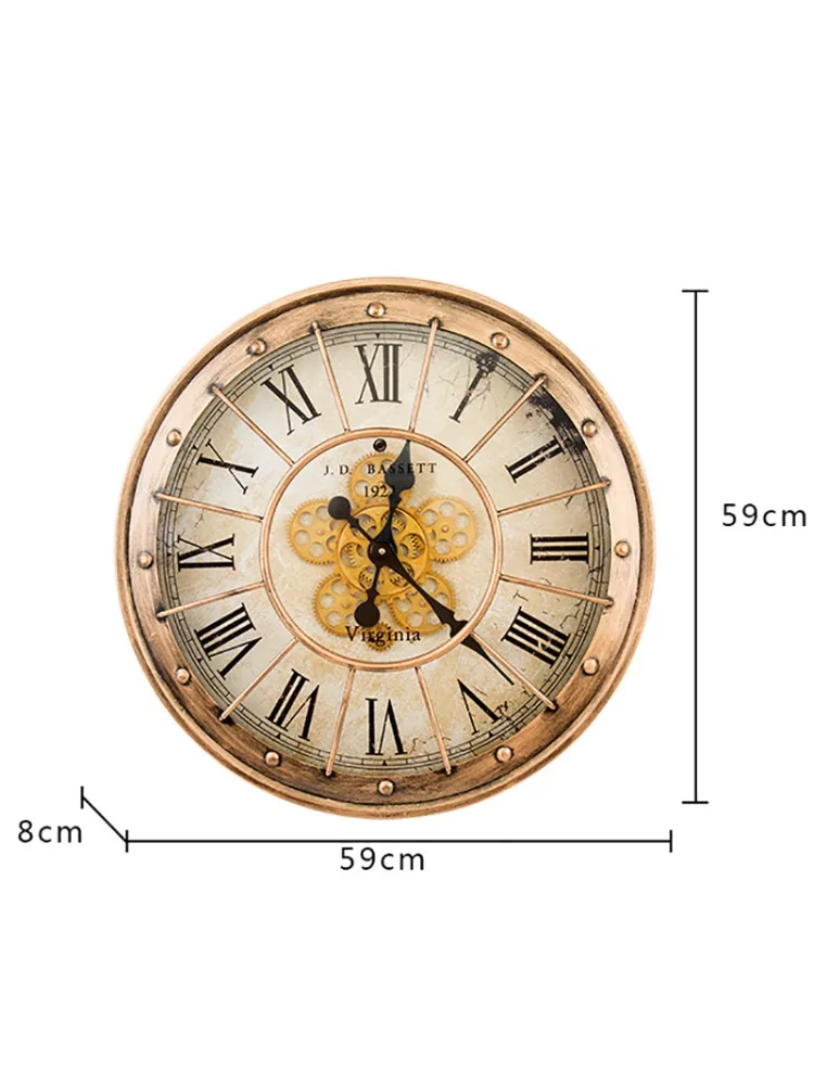 Silent Quartz Wall Clock Living Room Modern Home Decoration Round Large Nordic Vintage Wall Clocks Roman Numeral Home Decor