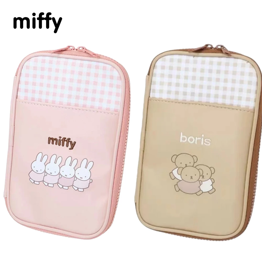 Kawaii miffy Boris bolsa dos desenhos animados bonito urso Boris papelaria certificado bilhete passaporte saco de armazenamento presente de natal