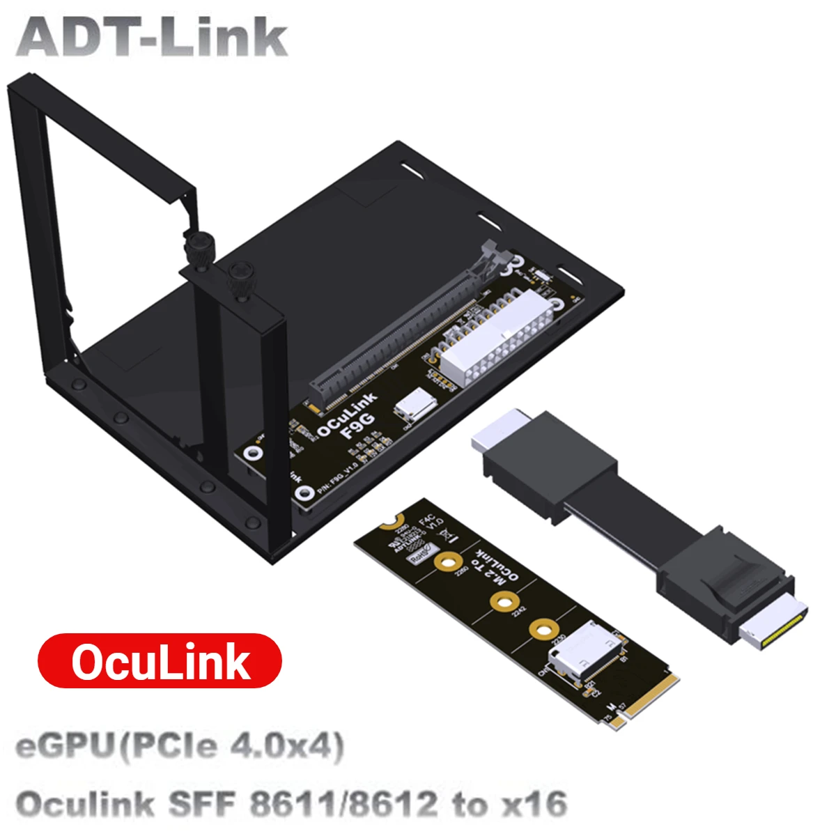 PCIe 4.0 X4 OcuLink External Graphics Card GPU Dock Notebook FFC High Speed M.2 NVMe / OcuLink SFF8611 to PCI-E x16 eGPU Adapter