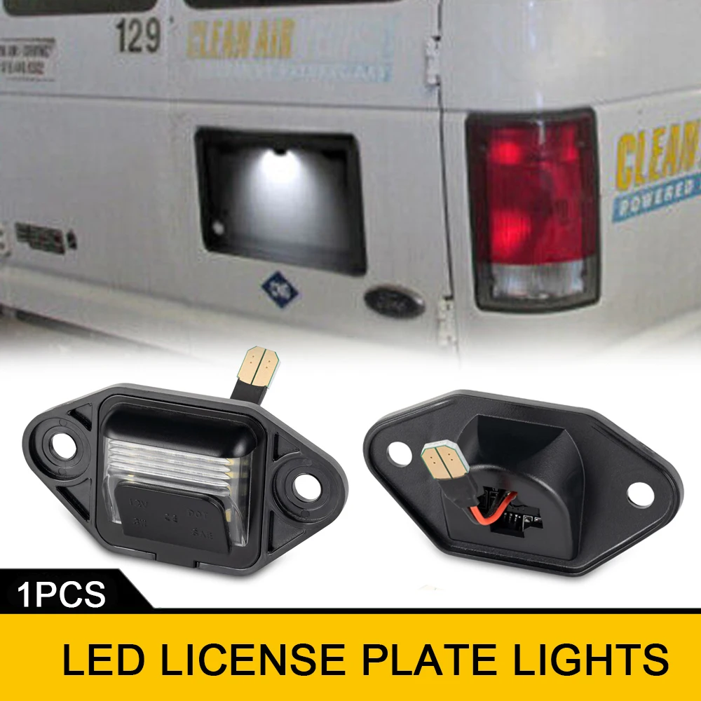 1Pcs White LED Rear Tail License Plate Lights Canbus For Ford E-150 E-350 E-250  E-450 Club Wagon Econoline OEM#F6UZ13550AA