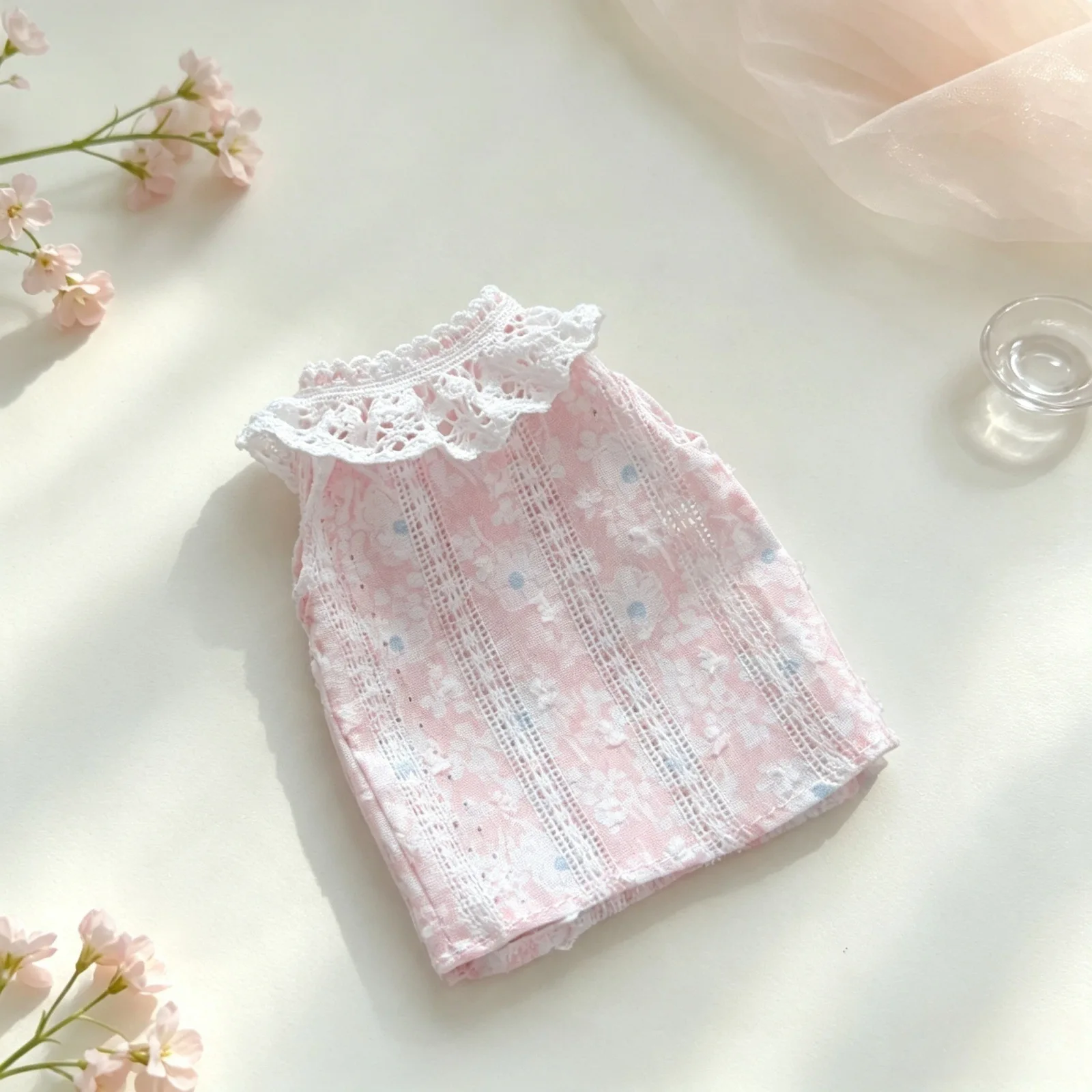 1/6 Azone Doll Clothes Accessories Sweet Floral Dress With Lace Collar Small Fresh Style Dress For OB22/OB24 Azone DIY Dress Up