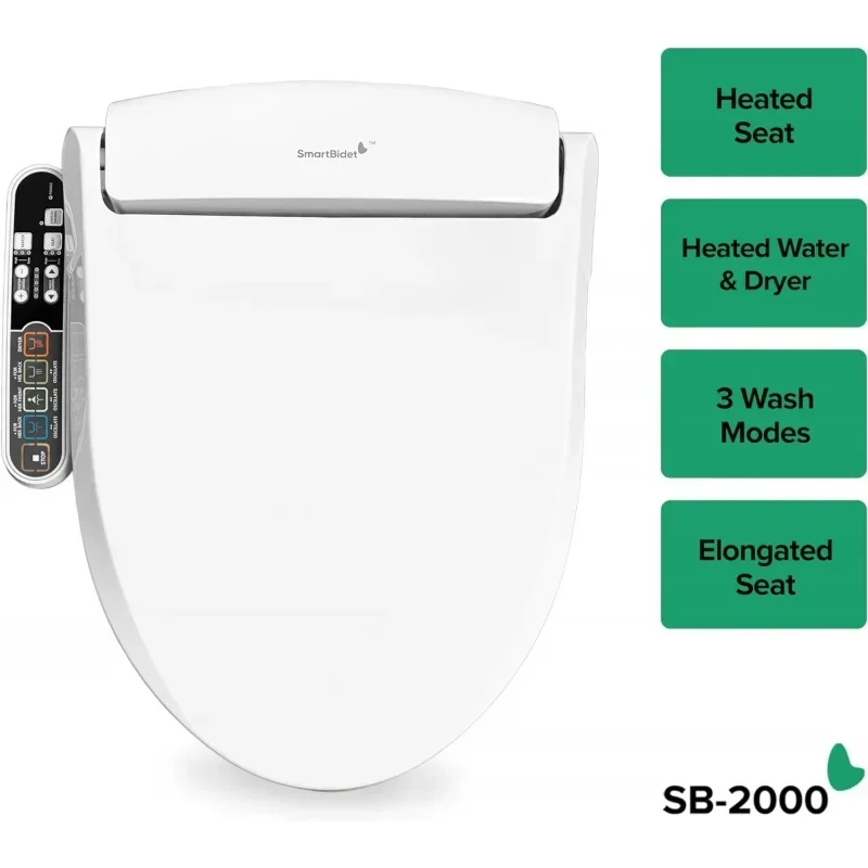 Bidet Seat for Elongated Toilets - Electronic Heated Toilet Seat with Warm Air Dryer and Temperature Controll