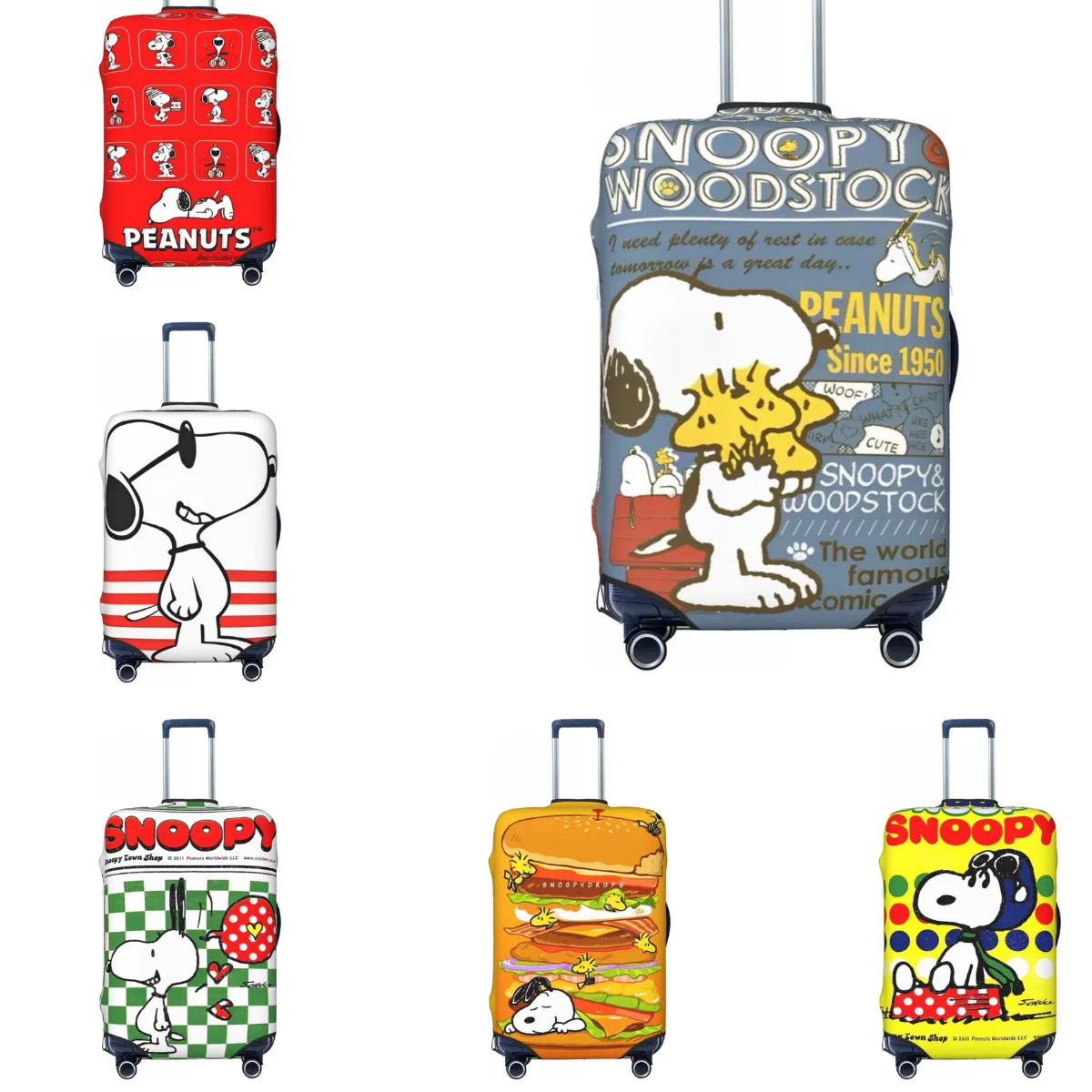 Snoopy Peanuts Suitcase Cover Fun Travel Protector Luggage Case Vacation