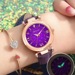 WOKAI high quality fashion casual women's Belt full diamond English watch Student women's fashion retro classic Roman clock