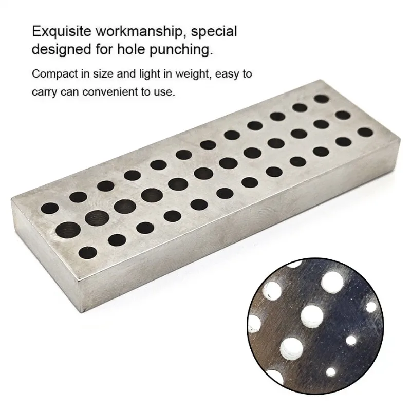 36Holes Steel Plate Drilling Twisting Drill Carving Block Hole Punching Board Watch Repair Tool Accessory Watchmaker 7.6x2.5x1cm