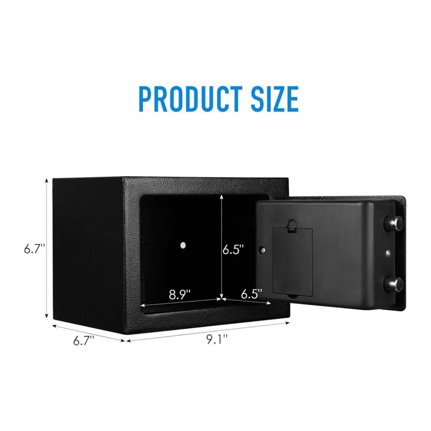 صندوق أمان من سبائك الصلب - خزانة أمان بقفل لوحة المفاتيح الرقمية الإلكترونية مع أقدام للمكتب/الفندق/المنزل، أسود #2