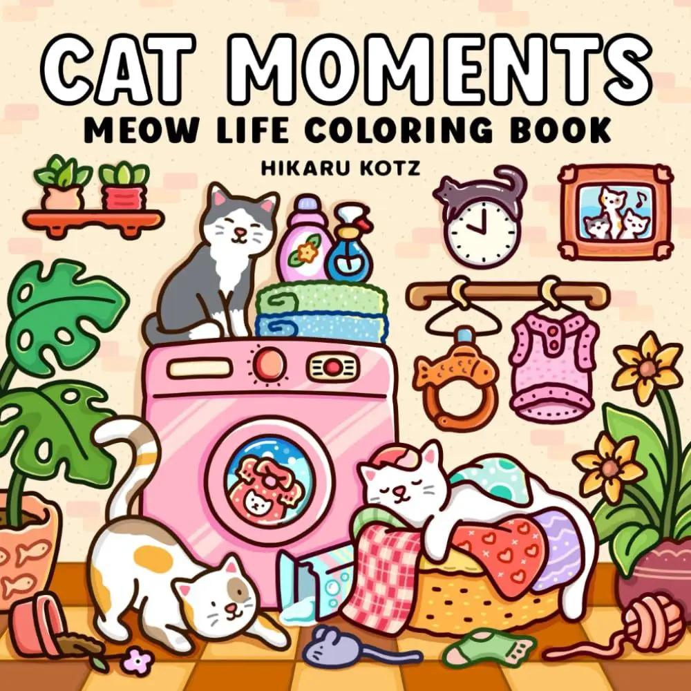 

CAT MOMENTS, яркие узоры, книжка-раскраска для взрослых, милая книга для рисования, идеальный подарок для вечеринки и дня рождения