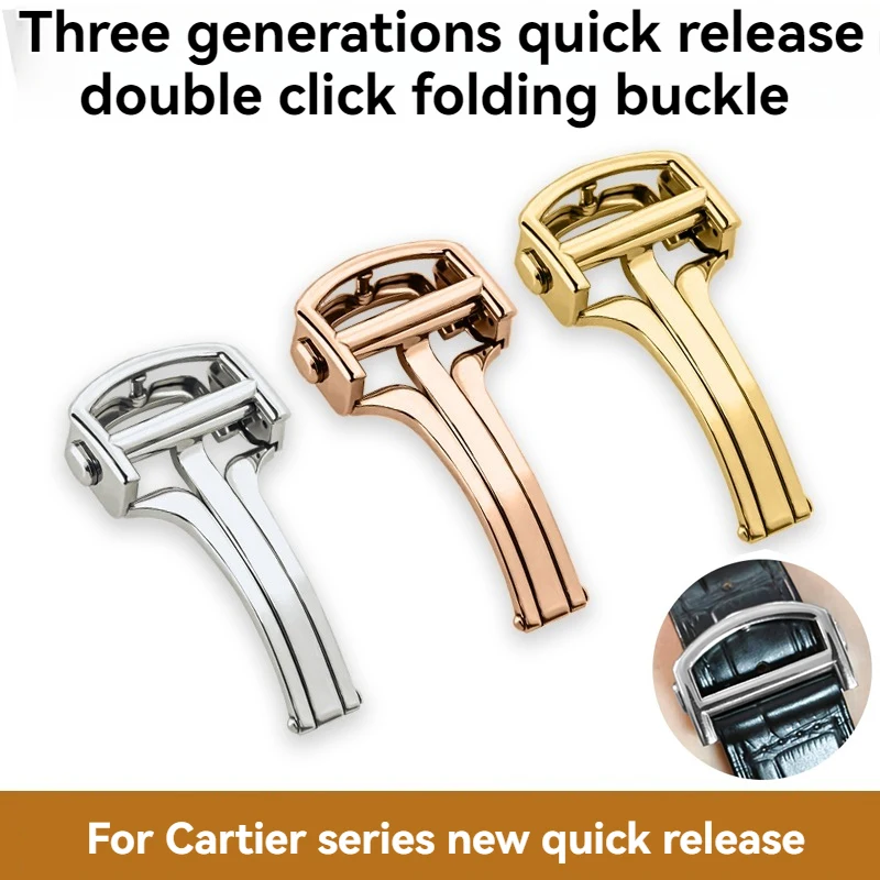 For Cartier New Quick Release Folding Buckle Blue Balloon Santos Pasha Strap Belt Buckle Watch Clasp 14mm 16mm 18mm Accessories