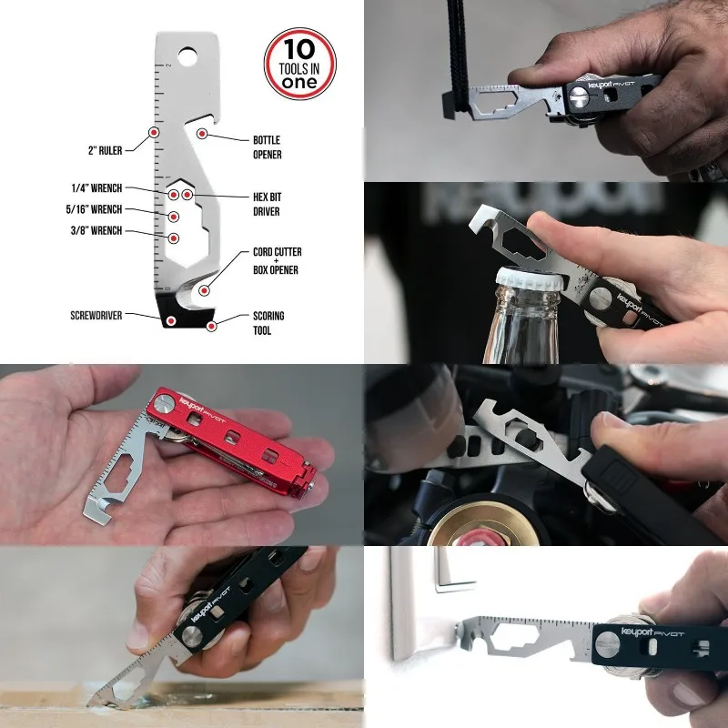 New 10 in 1 Outdoor Camping EDC Screwdriver Wrench Bottle Opener Multi Functional Tool Card High Strength Durable and Sturdy