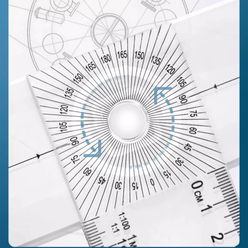 Dual-Sided T Square Ruler Clear Transparent Measurements Straight Ruler 60cm Durable Marking Ruler Tool for Drafting Woodworking